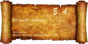 Brusch Adina névjegykártya